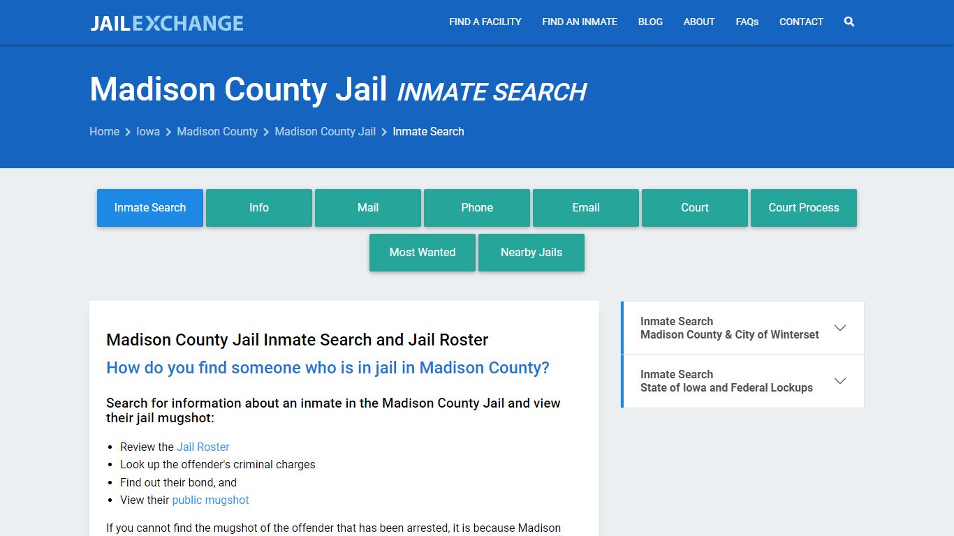 Inmate Search: Roster & Mugshots - Madison County Jail, IA